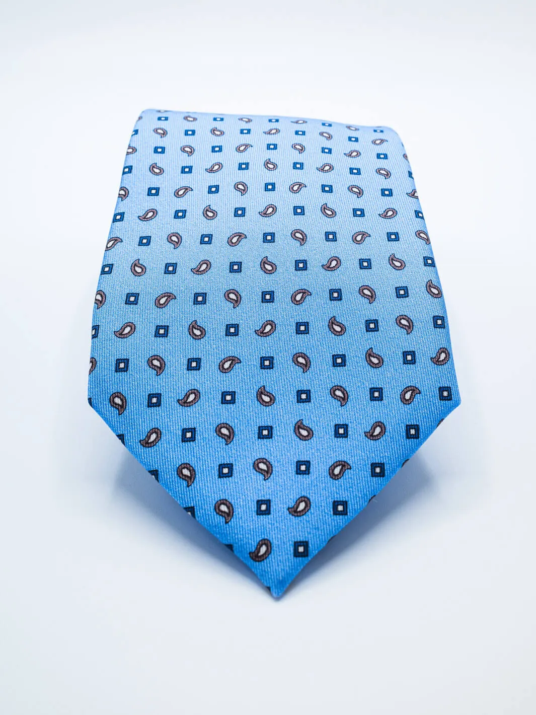 Silk Paisley Tie - Baby Blue