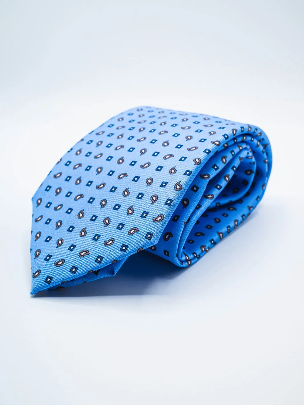 Silk Paisley Tie - Baby Blue