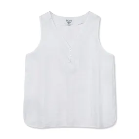 Sleeveless Linen Top - White