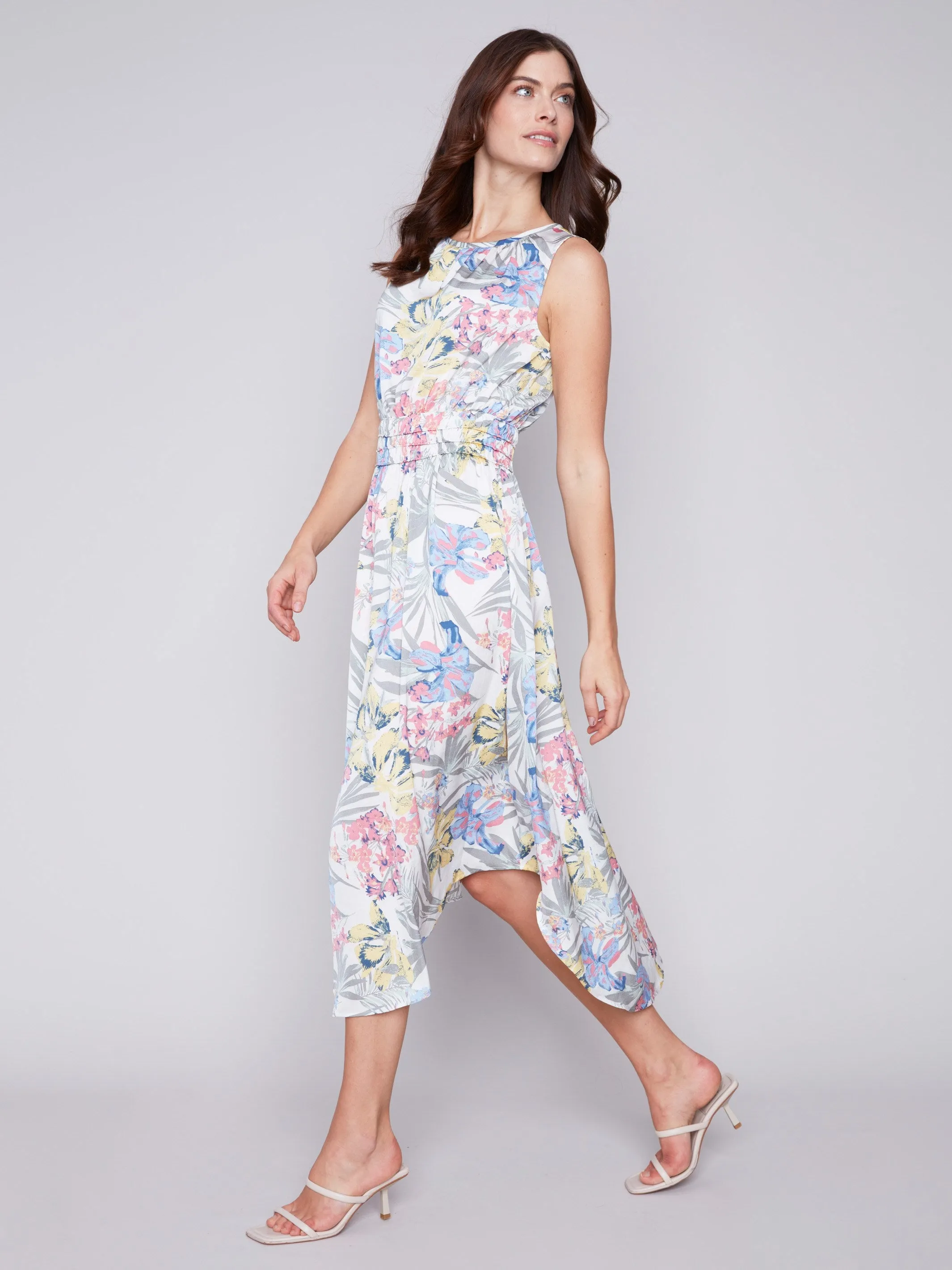 Sleeveless Printed Flowy Dress - Hawaii