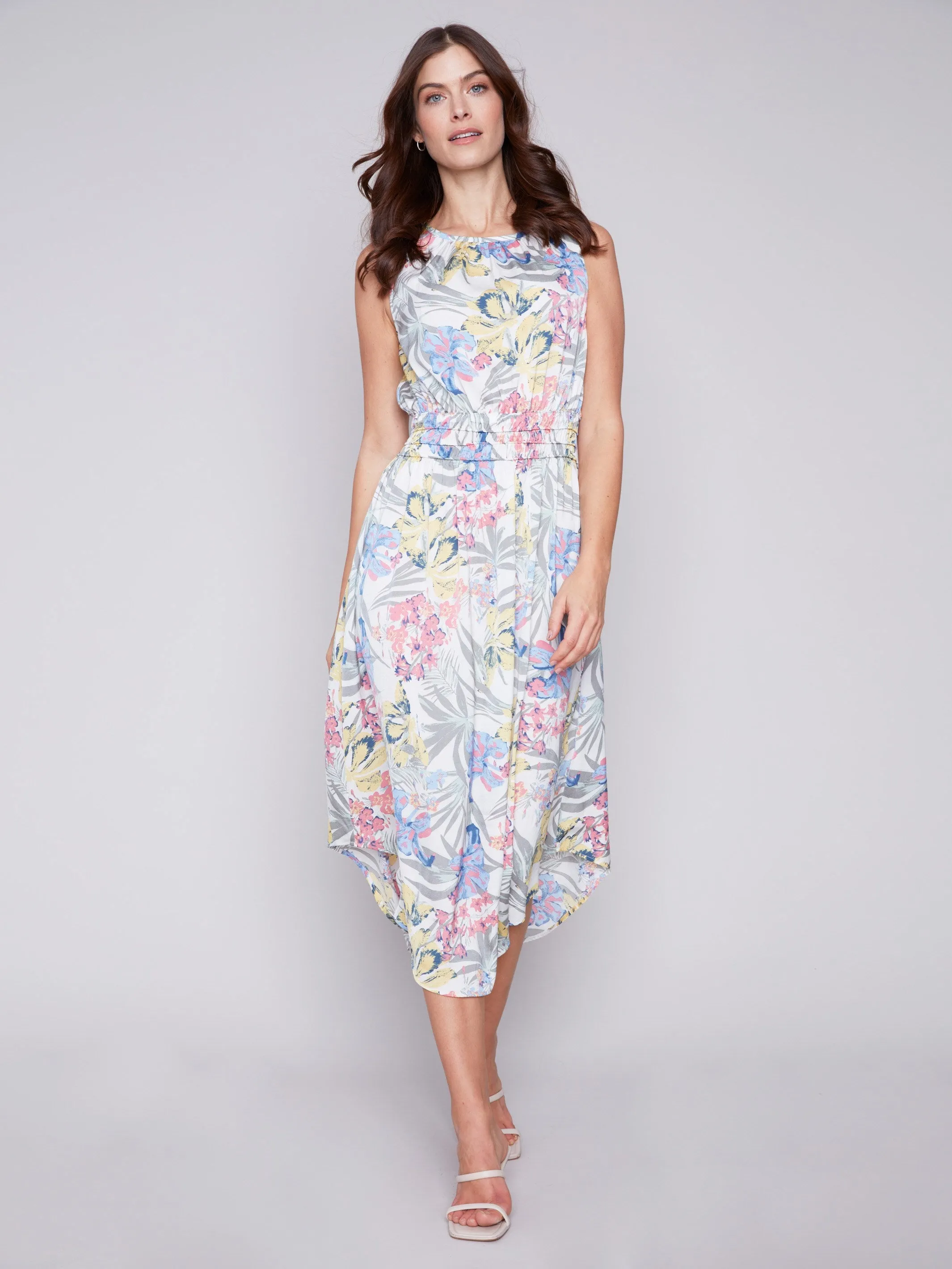 Sleeveless Printed Flowy Dress - Hawaii