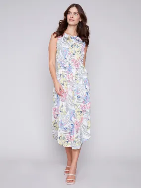 Sleeveless Printed Flowy Dress - Hawaii