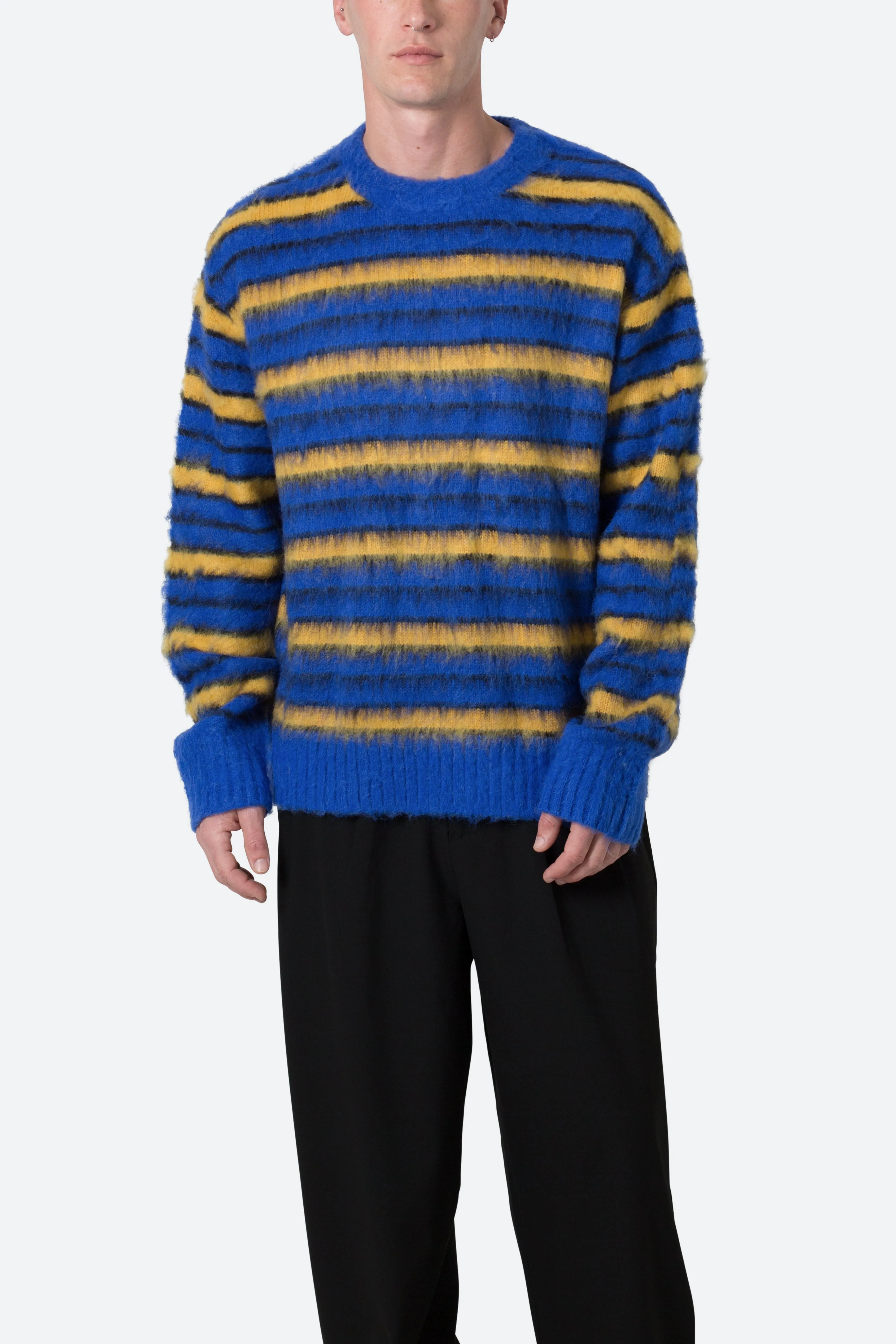 Striped Mohair Sweater - Blue