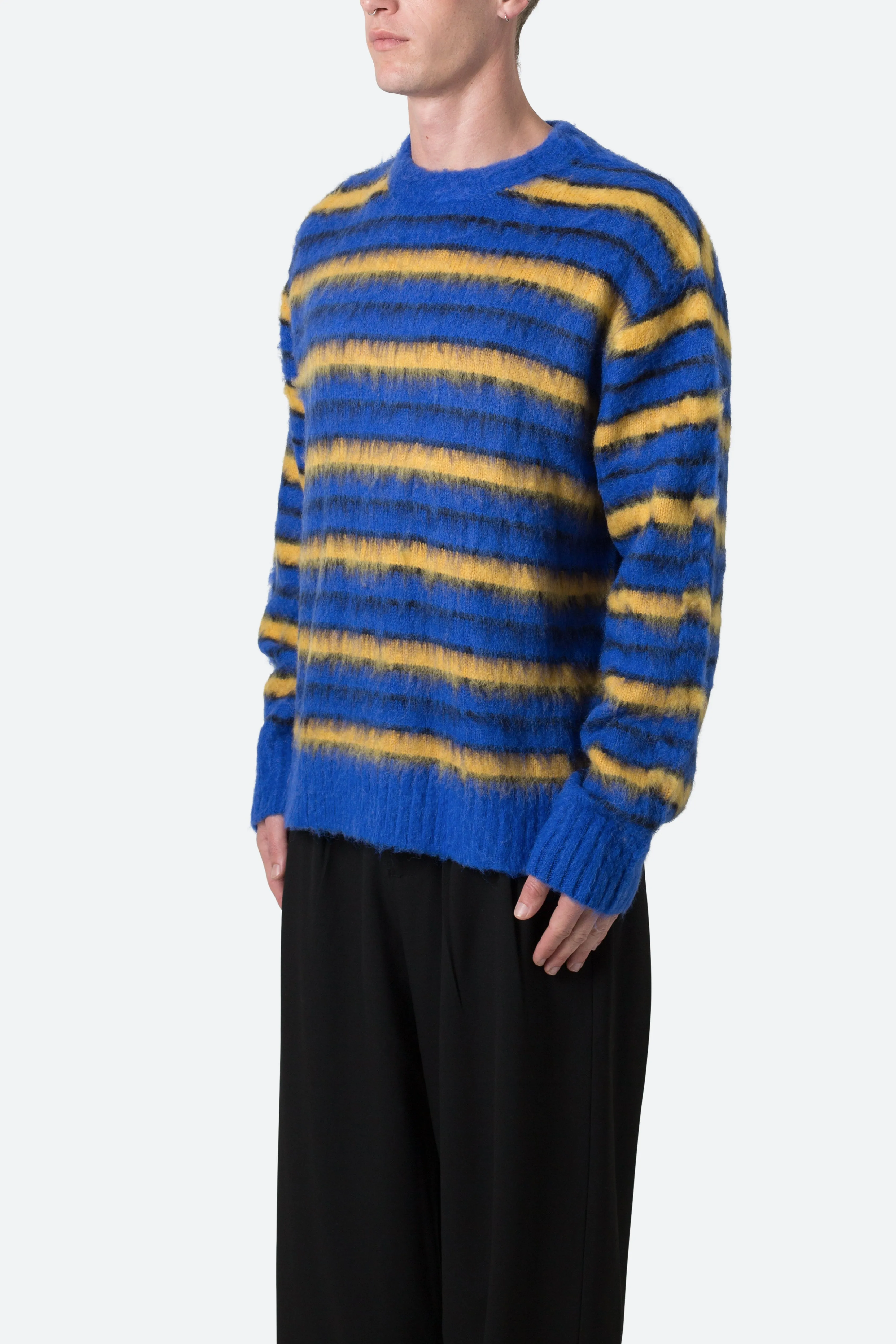 Striped Mohair Sweater - Blue