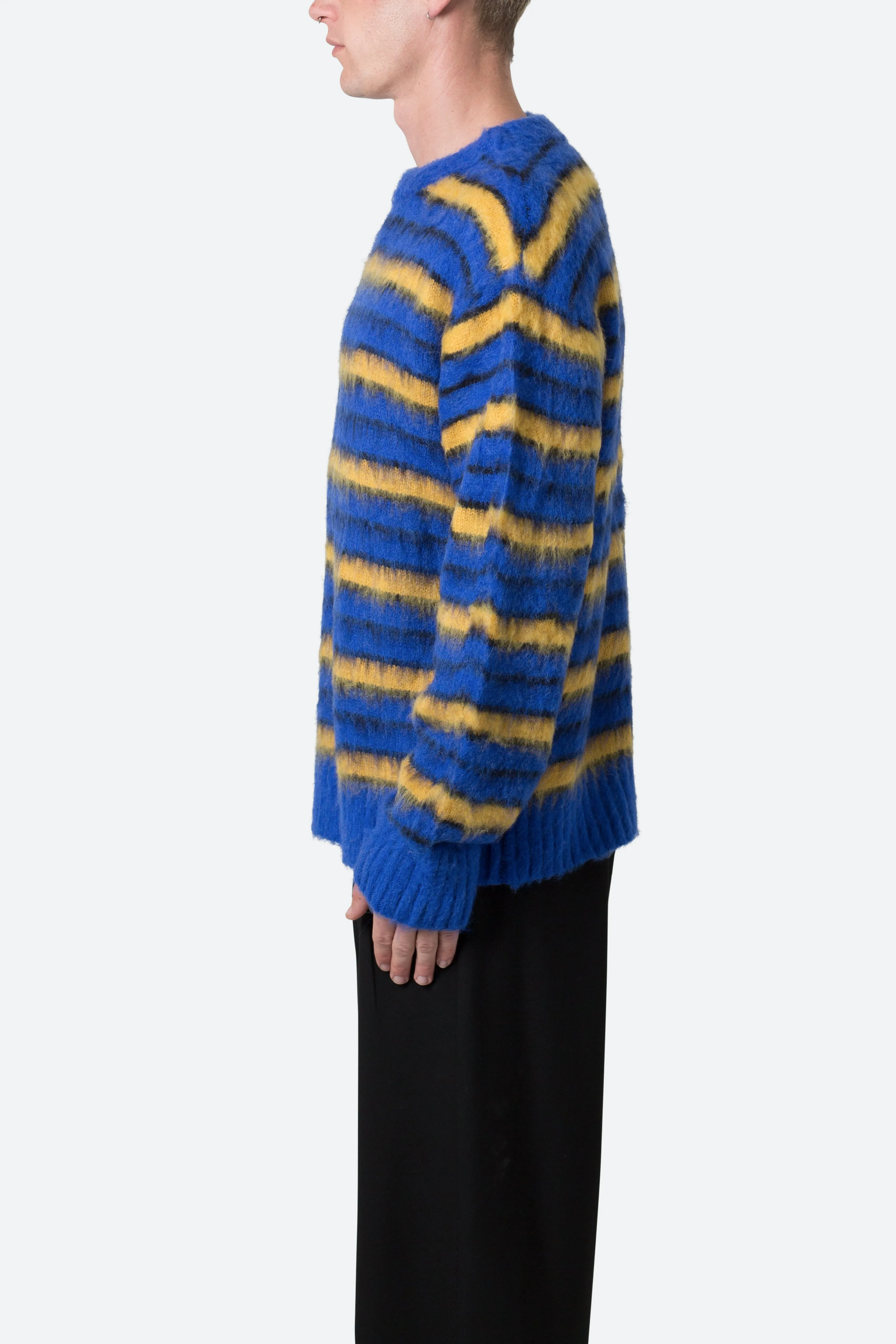 Striped Mohair Sweater - Blue