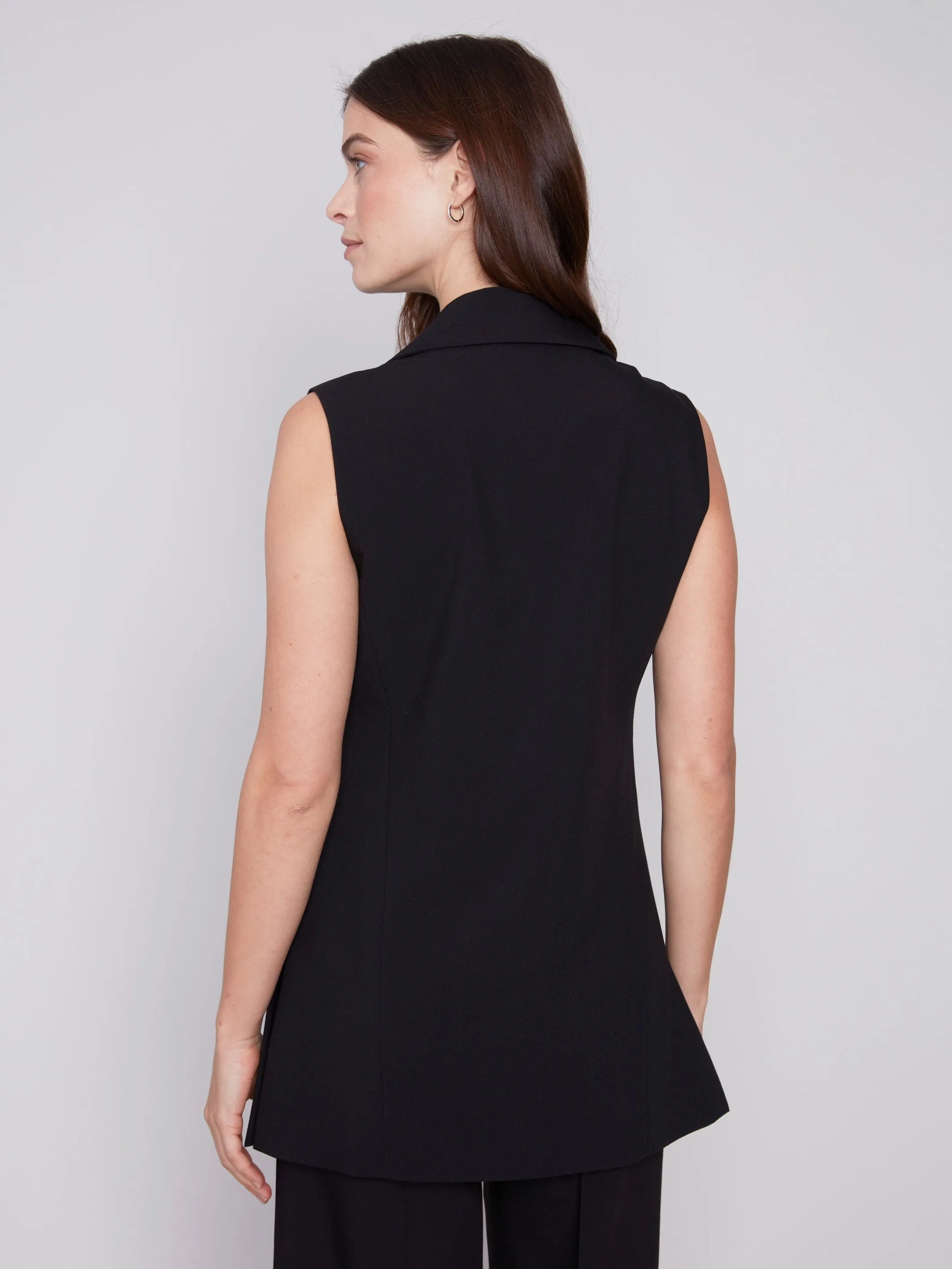 Tailored Blazer Vest - Black