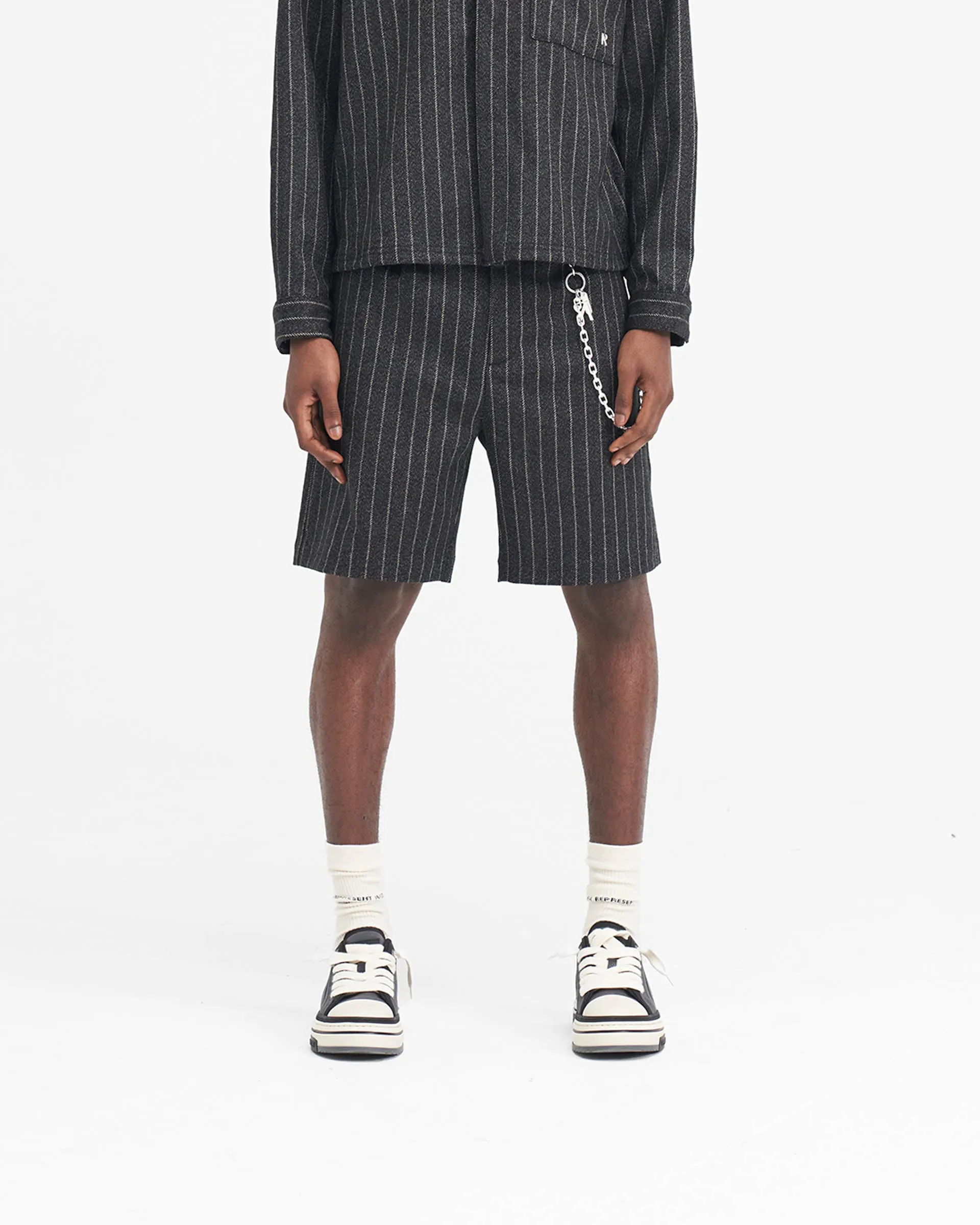 Tailored Short - Black Pinstripe