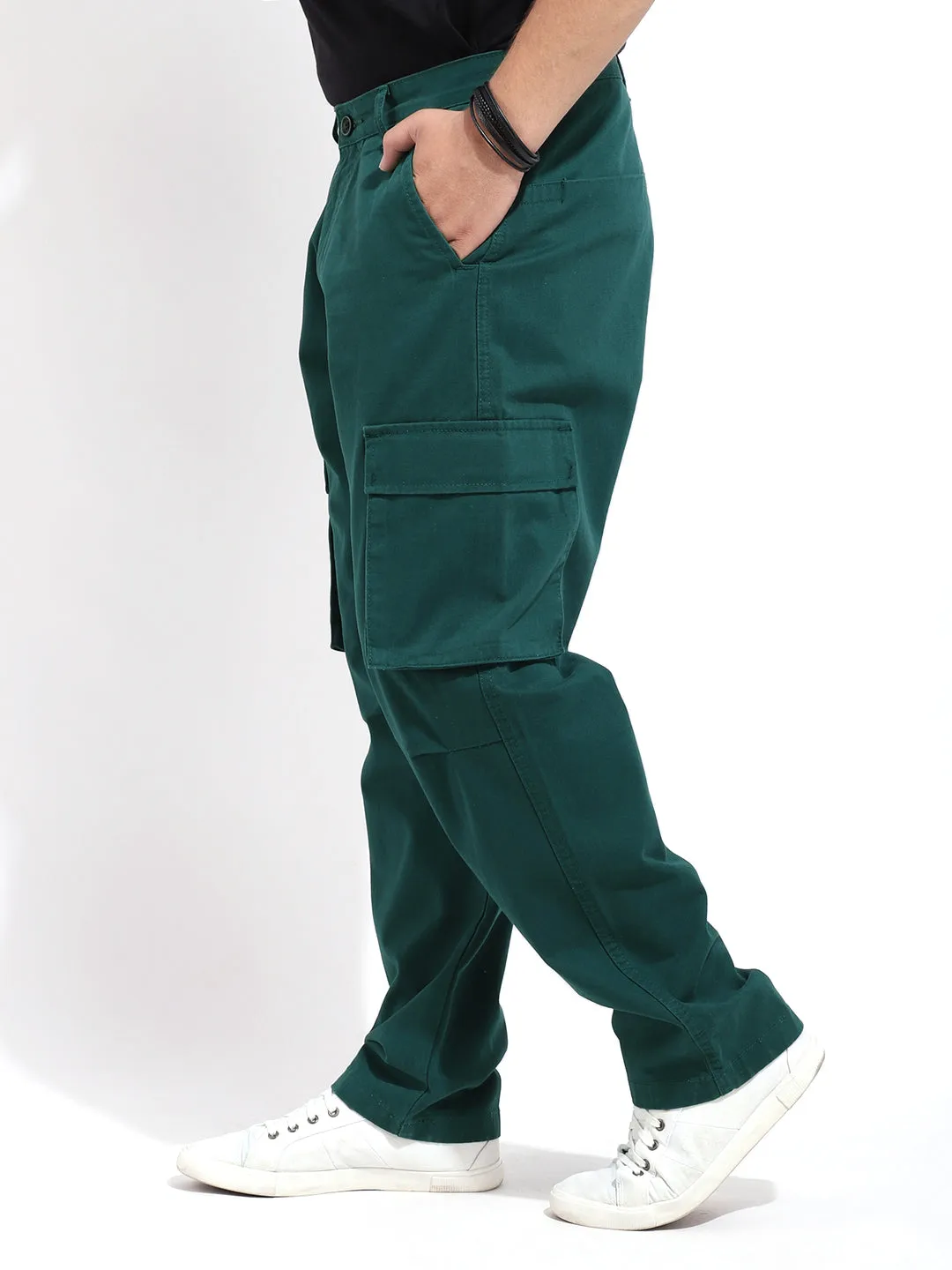 Royal Green Baggy Fit Cargo Pants - Terminator Style