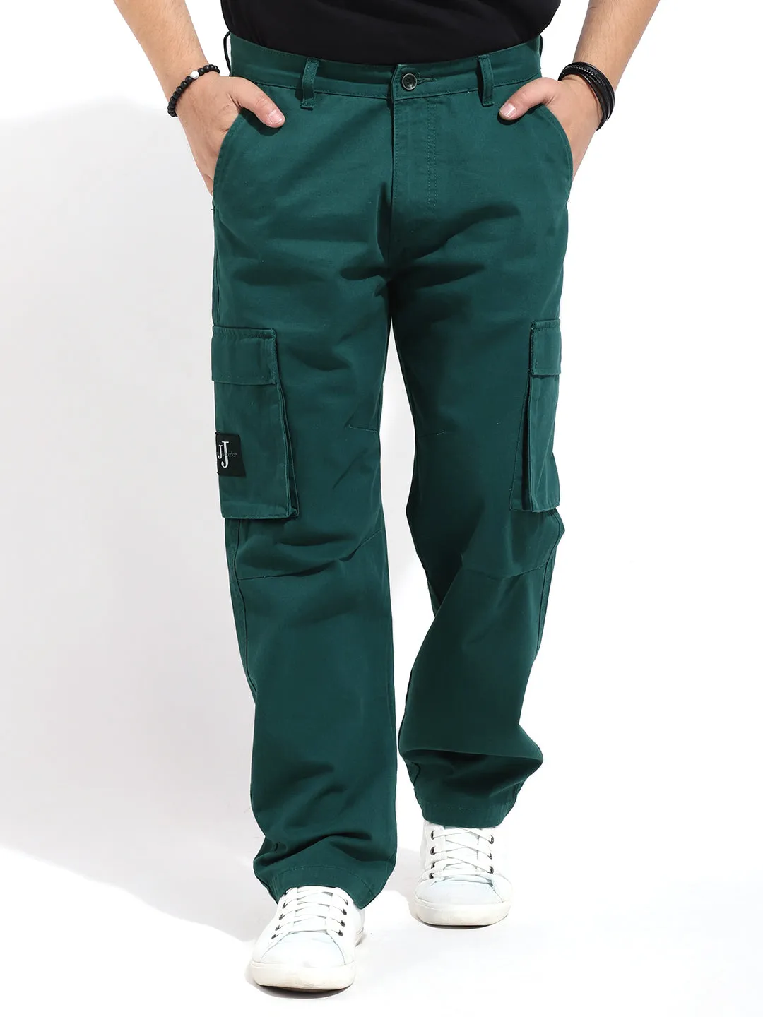 Royal Green Baggy Fit Cargo Pants - Terminator Style