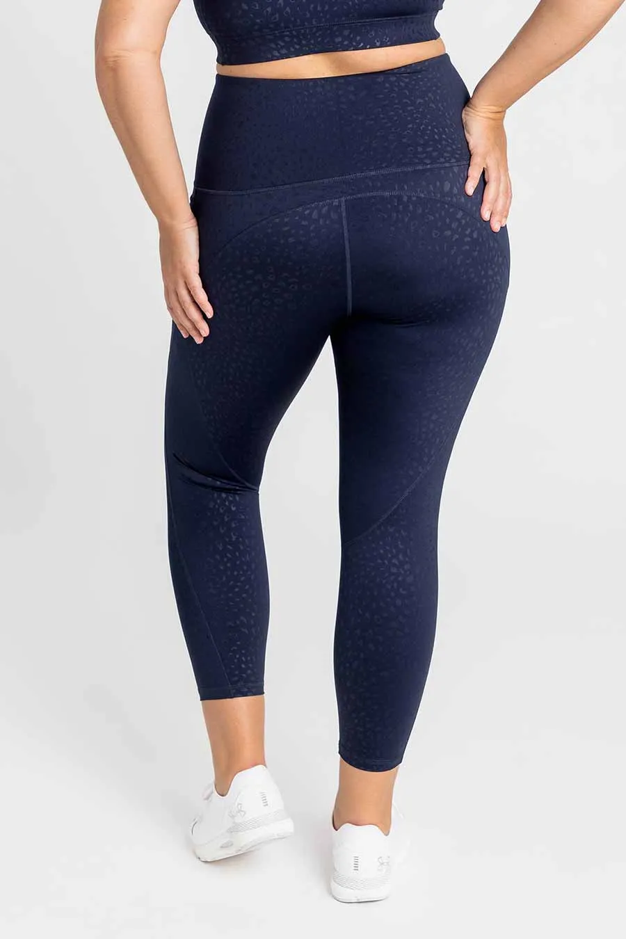 Training Pocket 7/8 Length Tight - Navy Leopard