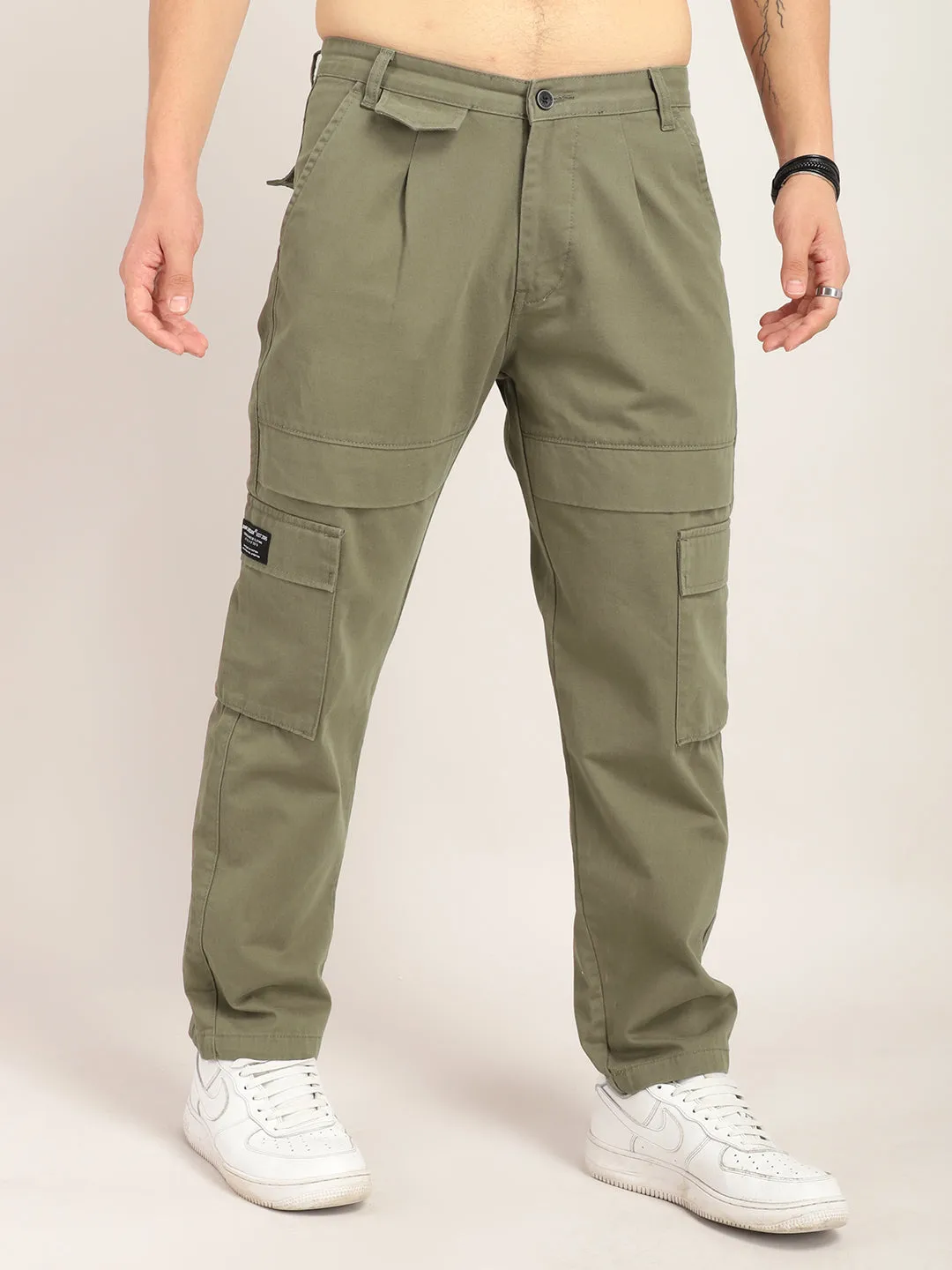 Trippy Brown Baggy Fit Denim Cargo