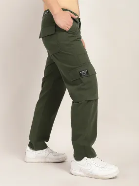 Trippy Olive Baggy Fit Denim Cargo