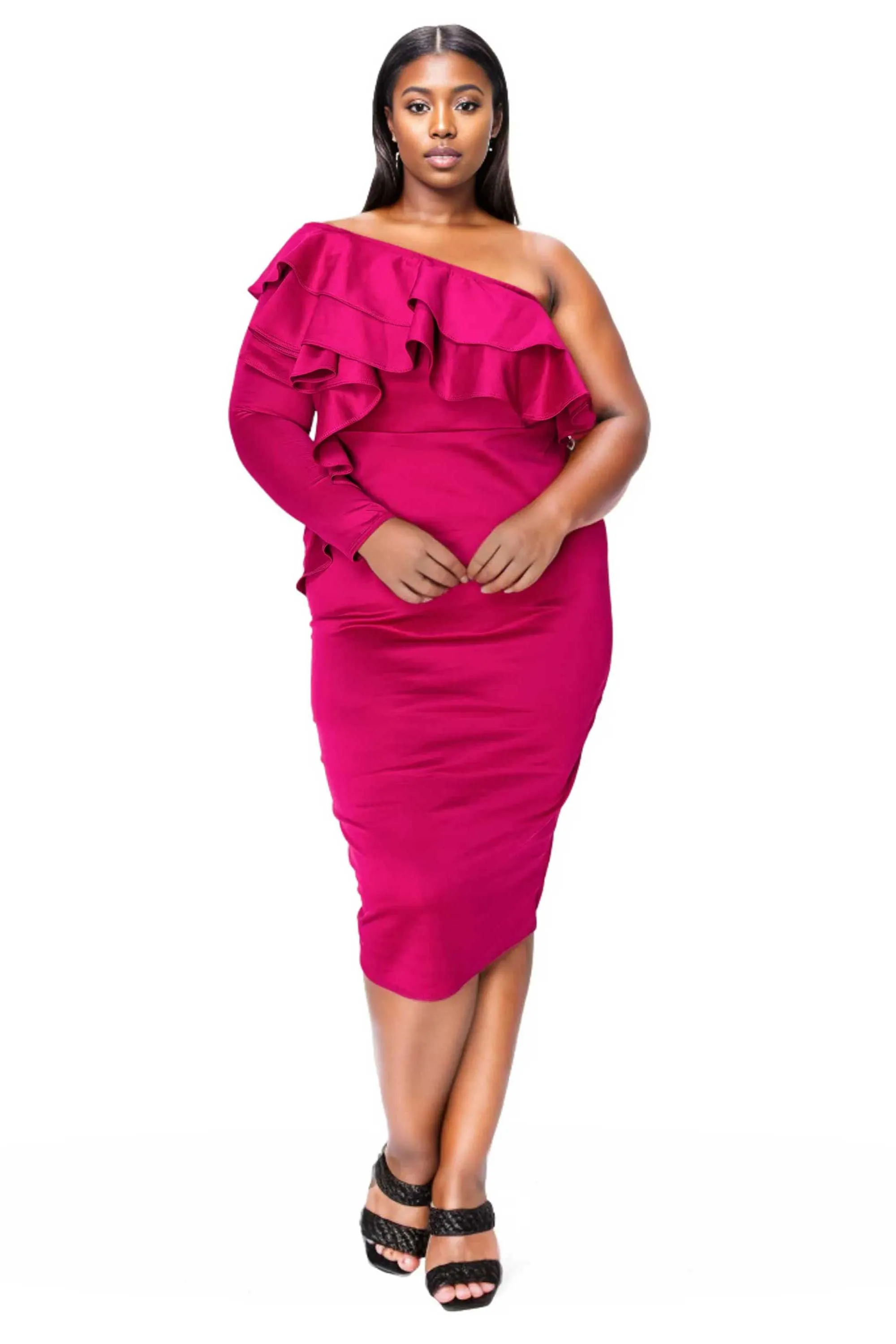 Val Ruffled Bodycon Dress