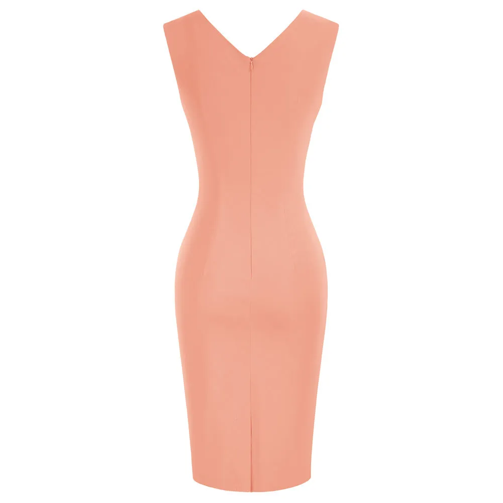 Vintage Slim Fit Sleeveless Hips-Wrapped Bodycon Dress