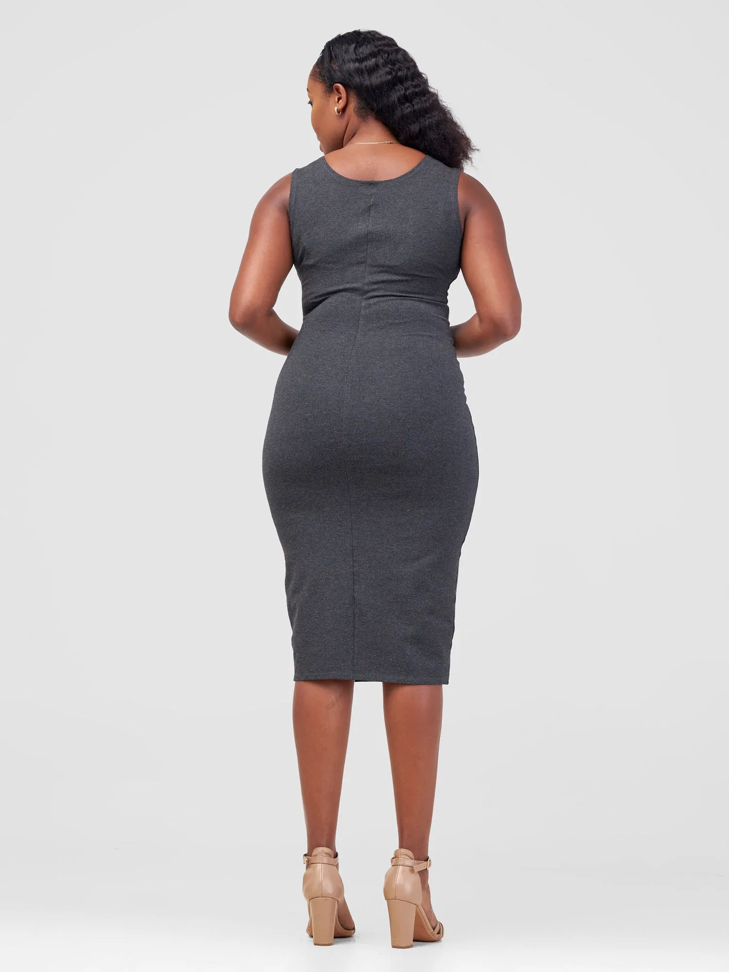 Vivo Basic Bodycon Dress - Grey