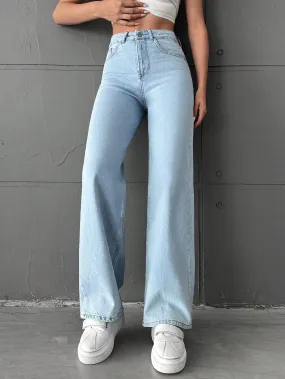 Wash Out Regular Blue Stretch Tailored Straight Leg Jeans