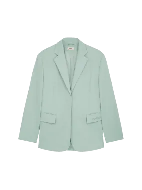 Women's Organic Cotton Oversized Tailored Blazer—Eucalyptus Blue